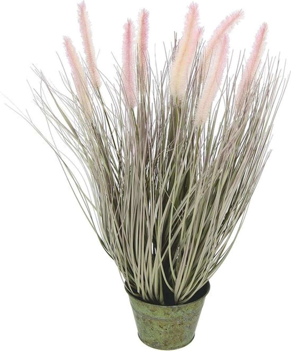 Kunstgras in pot - Decoratief gras - Woonkamer decoratie - Natuurgetrouwe uitstraling - Niet gespecificeerd - Groen/rood