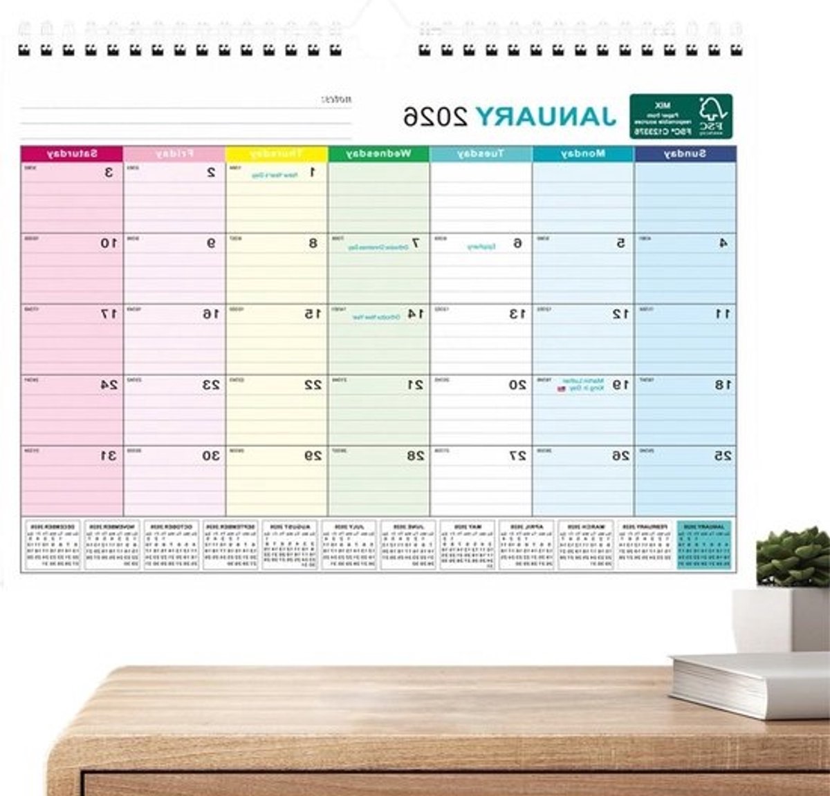 Kalender 2026 - Maandplanner Weekplanner - Gezinsorganisatie - Lange termijn planning - A4 - Niet gespecificeerd
