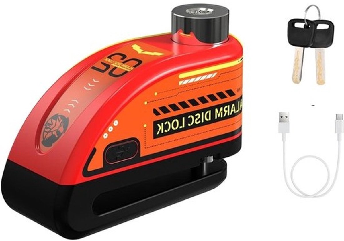 Remschijfslot Motorfiets - Schijfrem slot Alarm - Diefstal Beveiligen - 130dB Alarm - 7mm Pen - Set V