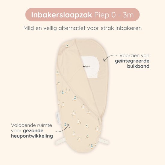 Puckababy Piep Inbakerslaapzakje baby (0-3m) - Geese - Katoen TOG 0.5 — afbeelding 2