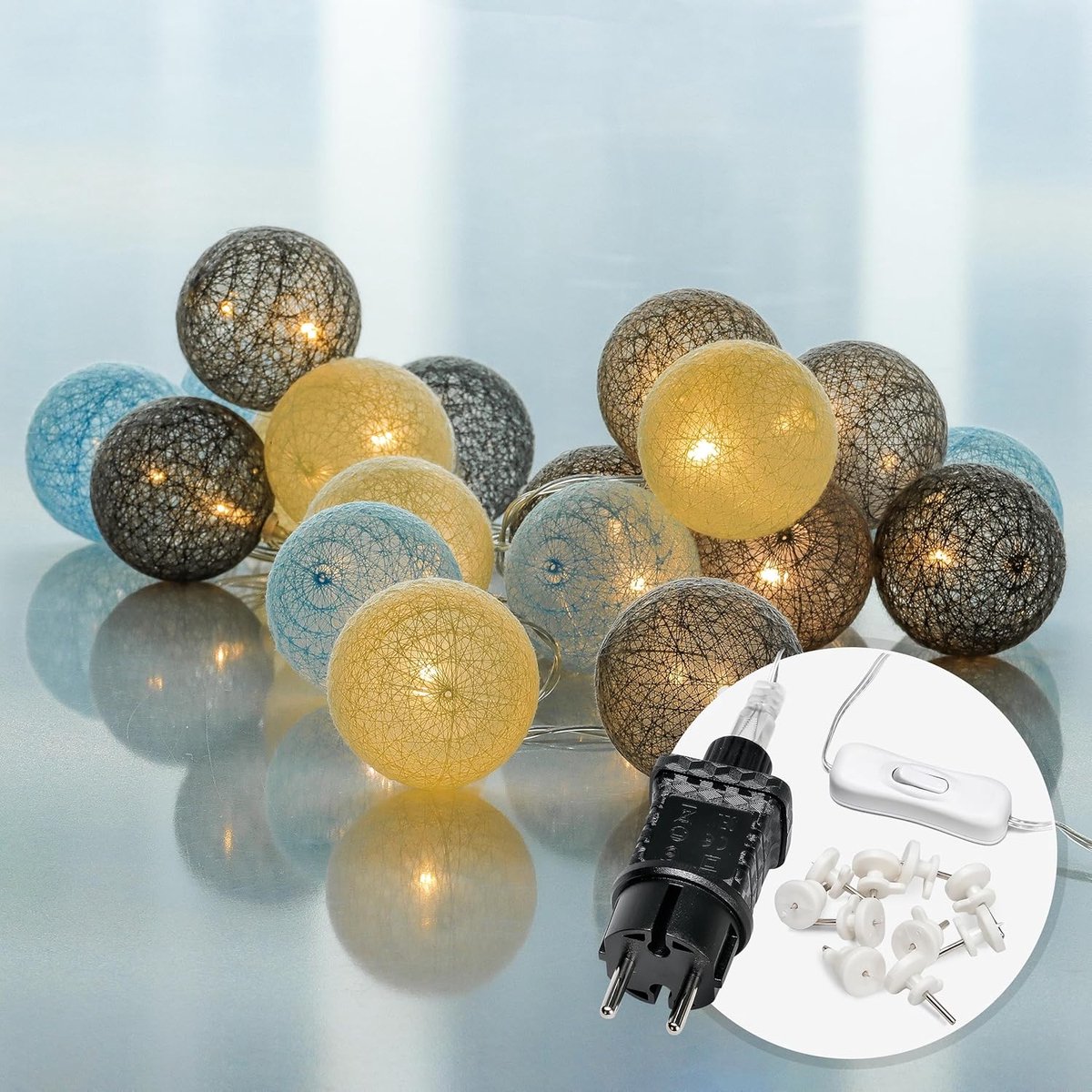 Lichtsnoer Lampionnen 6m - 20 LED - Met Stekker - IP20 Waterdicht - Warmwit