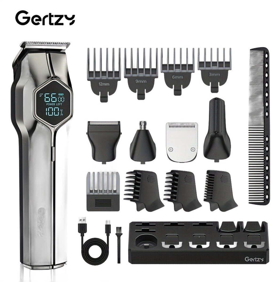 Currero Foil Shaver - Scheerapparaat Mannen - Hoofd Scheerapparaat - Head Shaver - Tondeuse met Trimmer - Lichaam en Baard - Oplaadbaar
