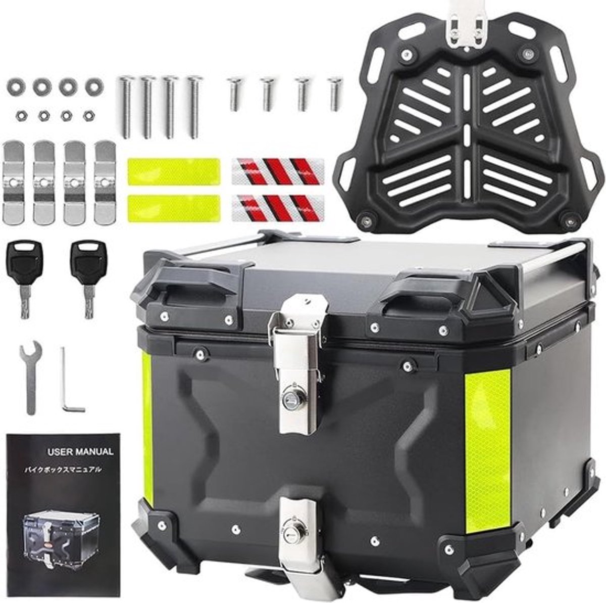 Dailygoods- Topkoffer Hoogwaardige Aluminium - Motorfietskoffer