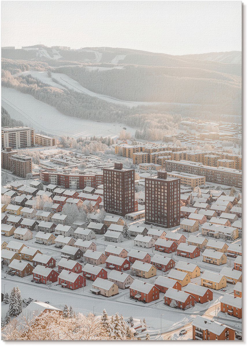 Tulup Polycanvas Poster - Winterpanorama, Fotografie - A4 - Wit Design - Rechthoek - Wandkunst - Woonkamer, Slaapkamer, Kantoor - Modern