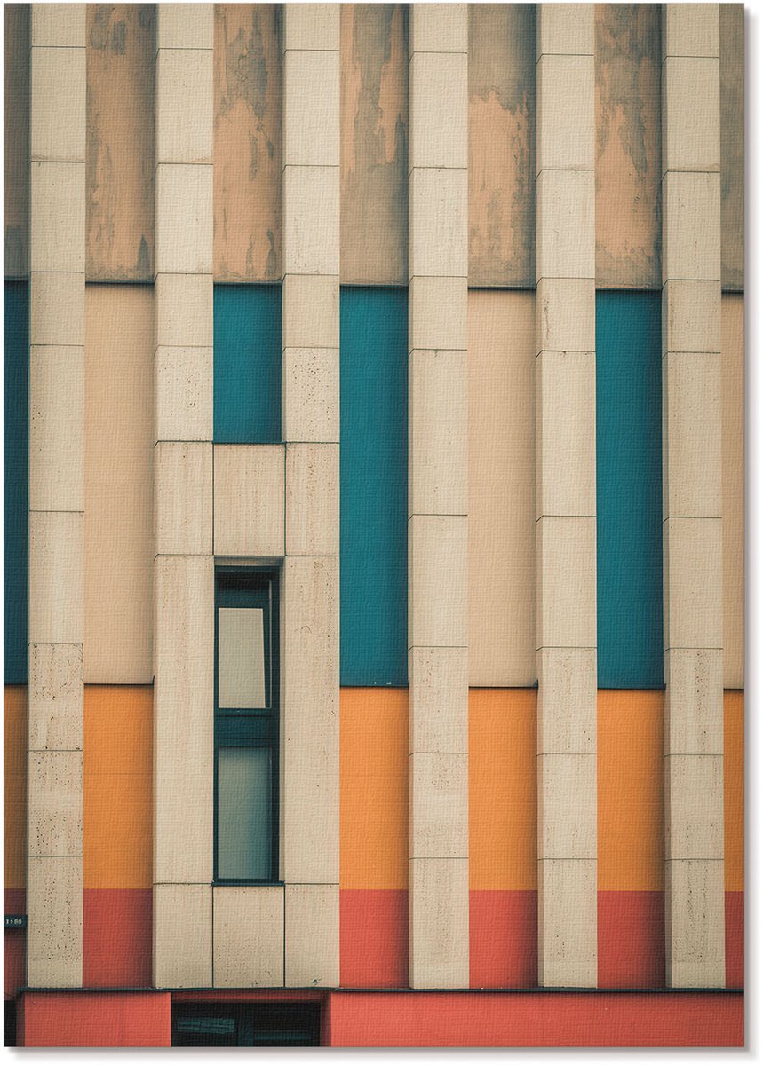 Tulup Canvas Poster Polycanvas - Kleurrijke Architectuur, Fotografie - A4 - Beige Patroon - Rechthoek - Muurdecoratie - Woonkamer, Slaapkamer, Kantoor - Modern