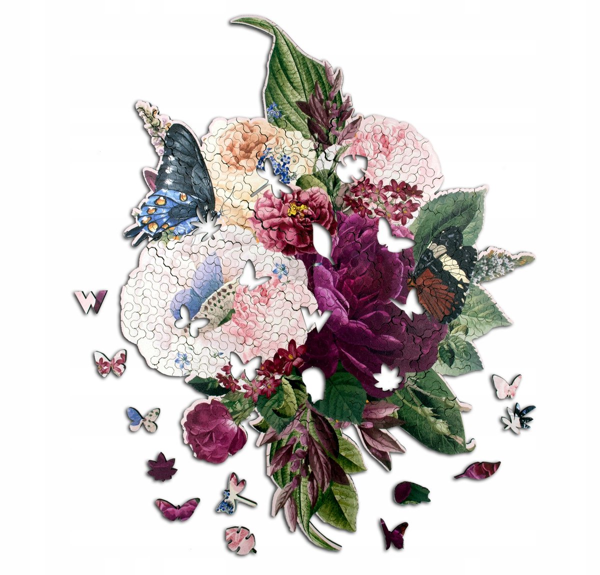 Woodyoudo Houten Puzzel: Vlinders in Bloemen 320 Stukjes XXL