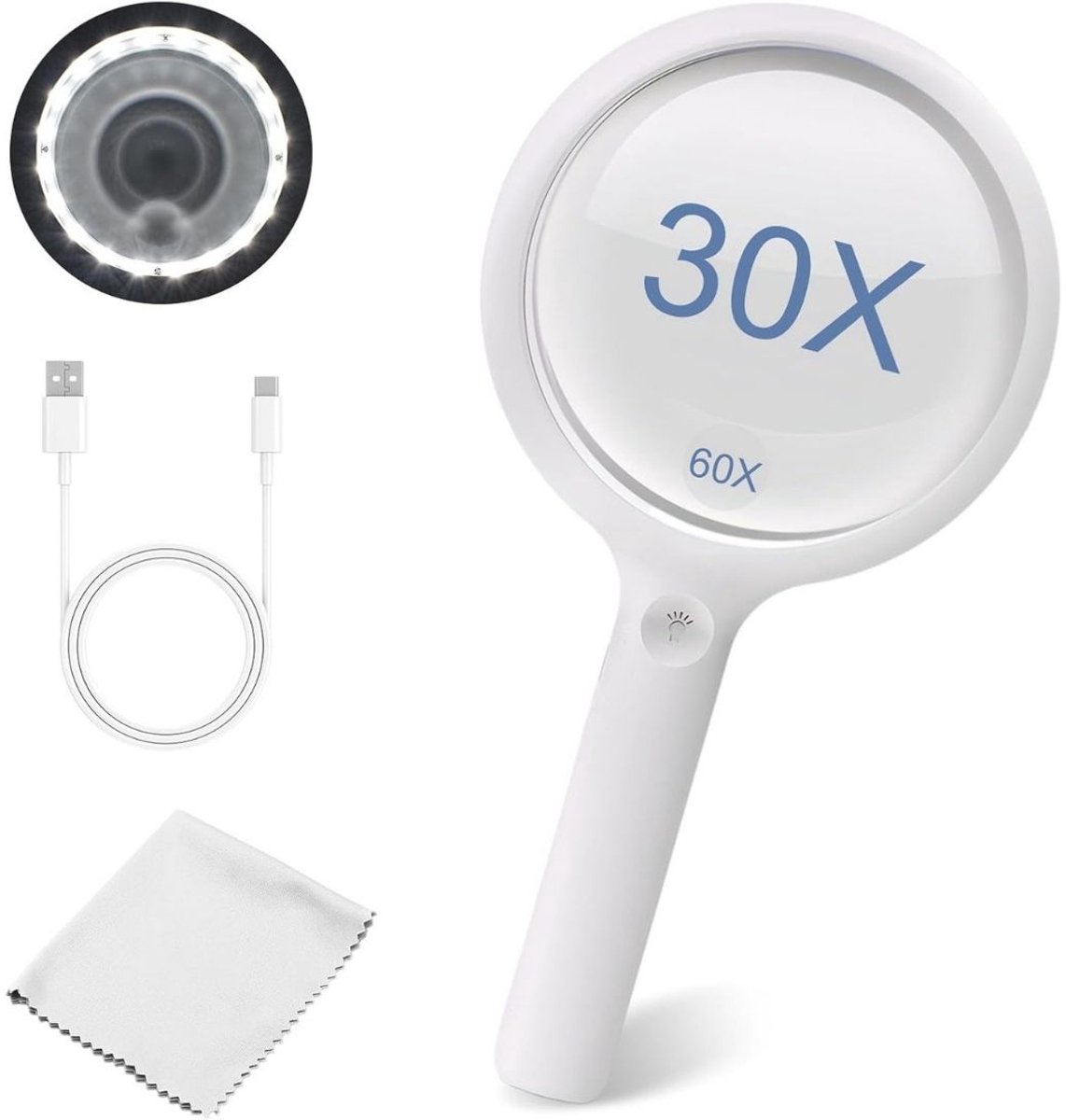 DailySupplies® Vergrootglas Met Verlichting - Loeplamp met Led Verlichting - Wit