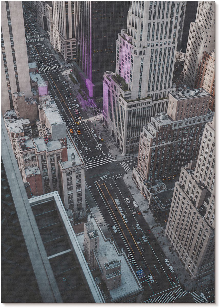 Tulup Polycanvas Poster - Stadsauto, Fotografie - A2 - Grijs Wanddecoratie - Rechthoek - Kunstposter - Woonkamer, Slaapkamer, Kantoor - Modern