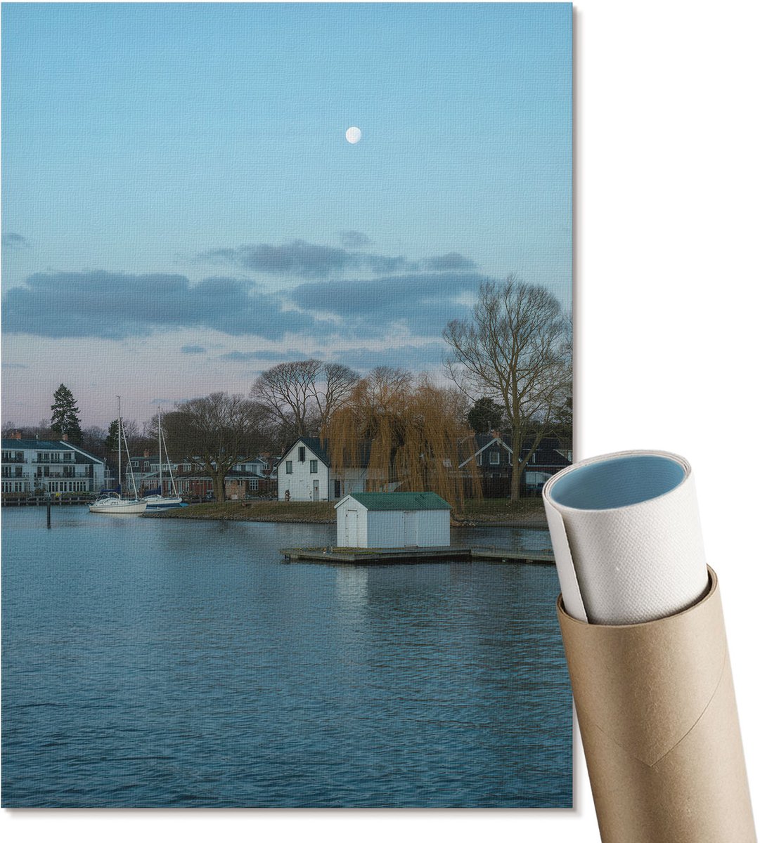 Coloray Polycanvas Wandposter - Kustlandschap, Fotografie - A4 - Blauw Design - Rechthoek - Interieurdecoratie - Woonkamer, Slaapkamer, Kantoor - Klassiek