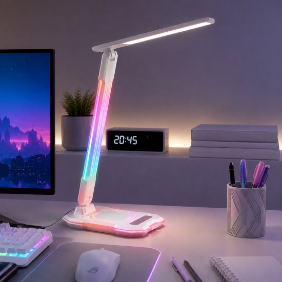 Brilliant Cyberglow - Tafellamp - LED 9W - 720lm - RGB - CCT - 3 steps dimbaar - USB - Wit — afbeelding 5