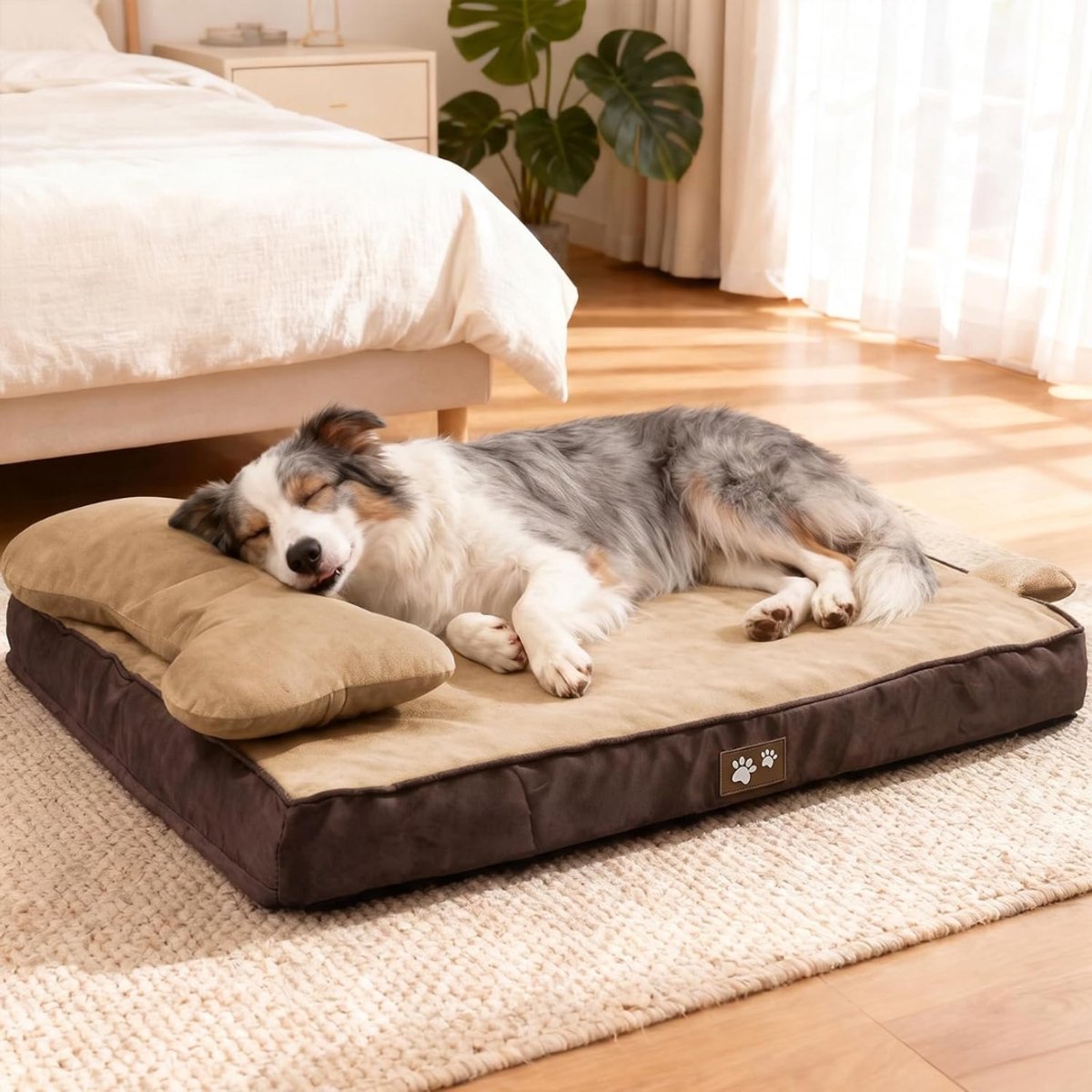 NIVA® Hondenbed - Hondenbank - Hondensofa - Hondenmand - Bruin - 89cm x 56cm x 20cm