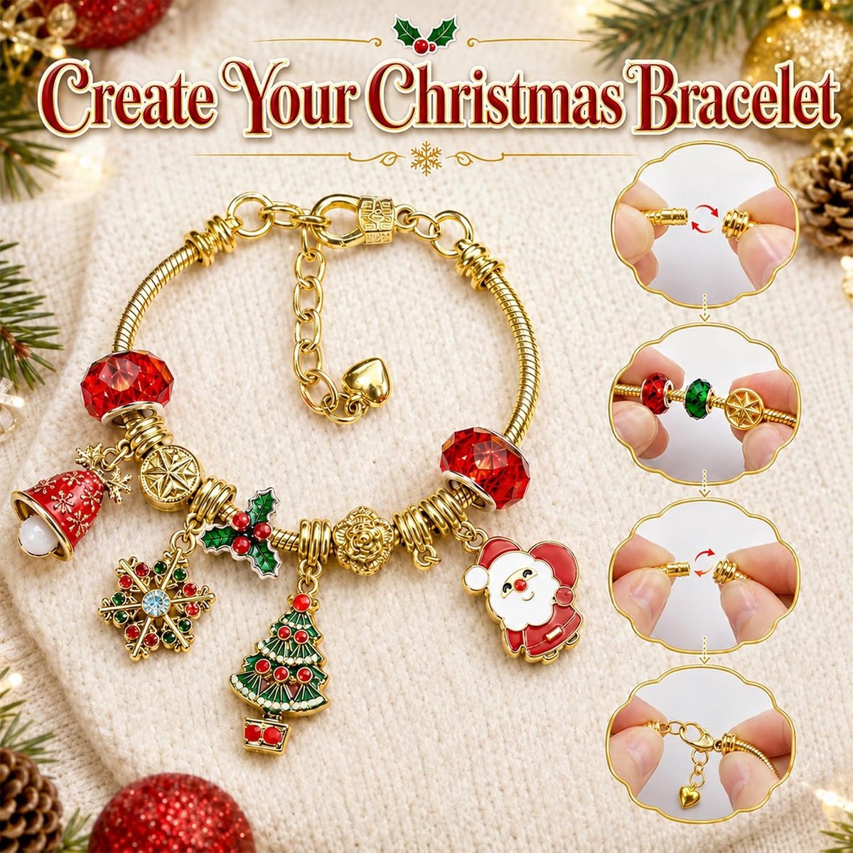 2026 Kerstkalender - Adventskalender - Kalender 2026 - Blind Boxes - Versieren - Armbanden - Kerst Countdown - DIY Kit Armband Sieraden Creëer Sieradencreaties - Meisjes Kerstcadeau – foto 6