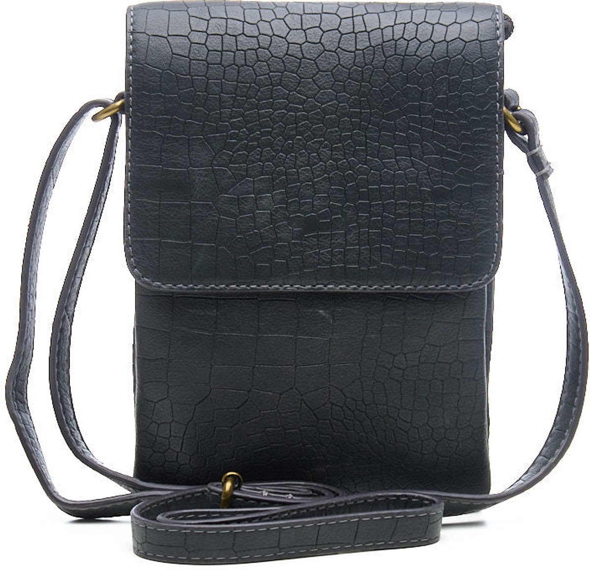 Chabo Bags Croco Mover Leren Crossbodytas - Grey
