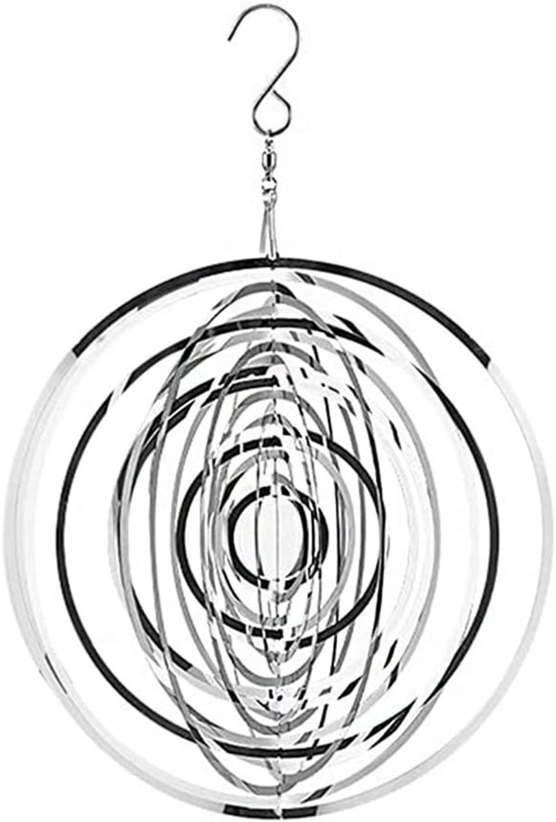 Rotating 3D Metalen Windspinner met Licht Effect voor Tuin en Buiten, Decoratie en Cadeau Idee