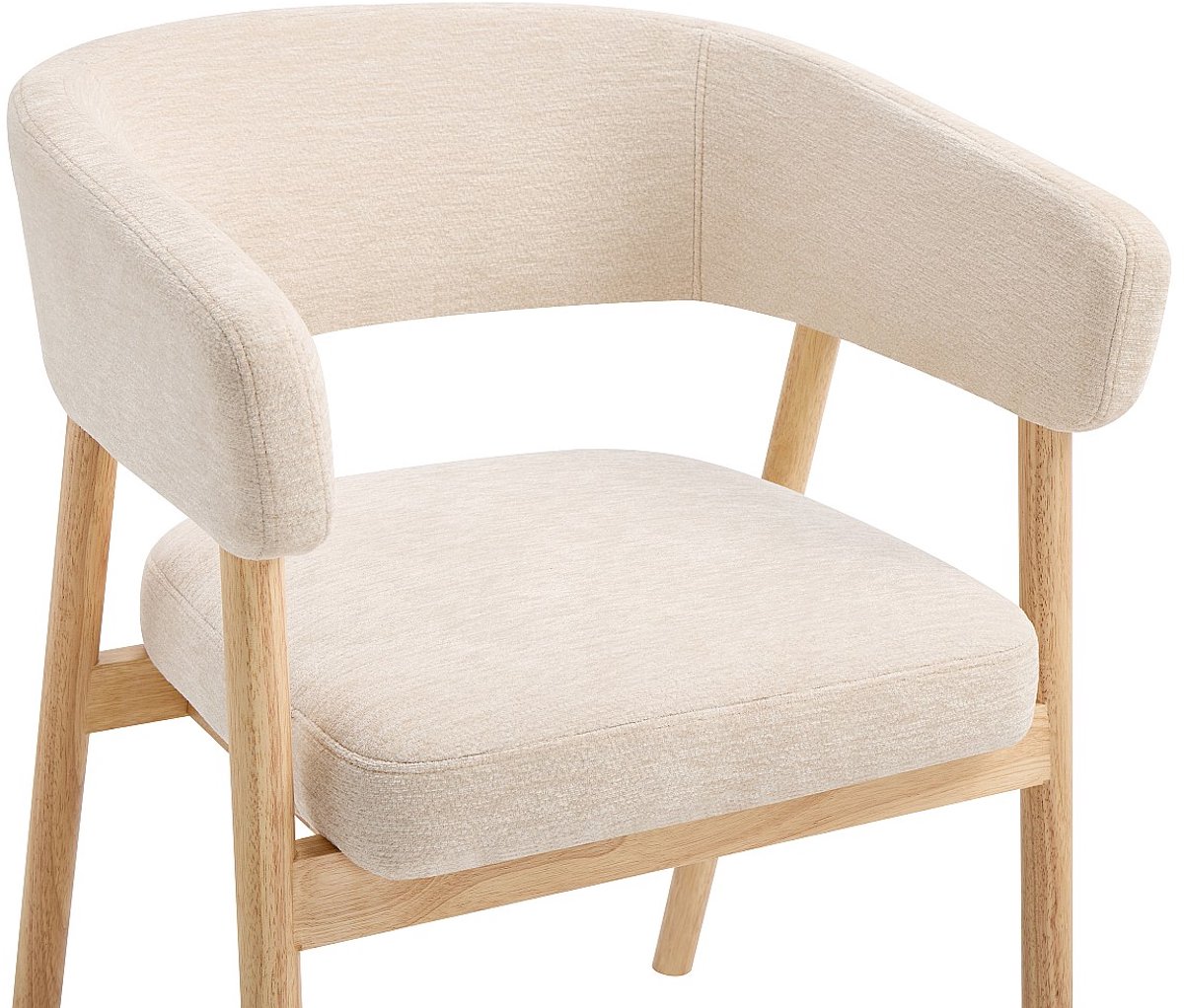 Vente-unique Set van 2 stoelen in stof en heveahout - Beige JORAKA
