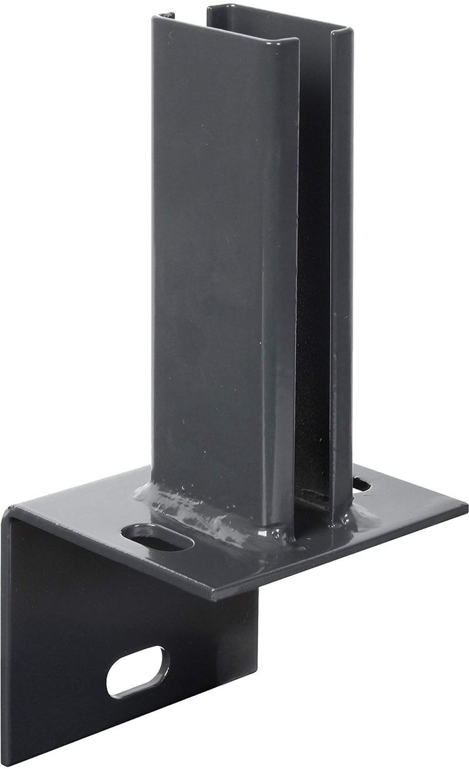 Paalhouder 60 x 40 mm - thermisch verzinkt antraciet RAL 7016 - voor omheiningspalen - eenvoudig op te schroeven - ServiceTopper