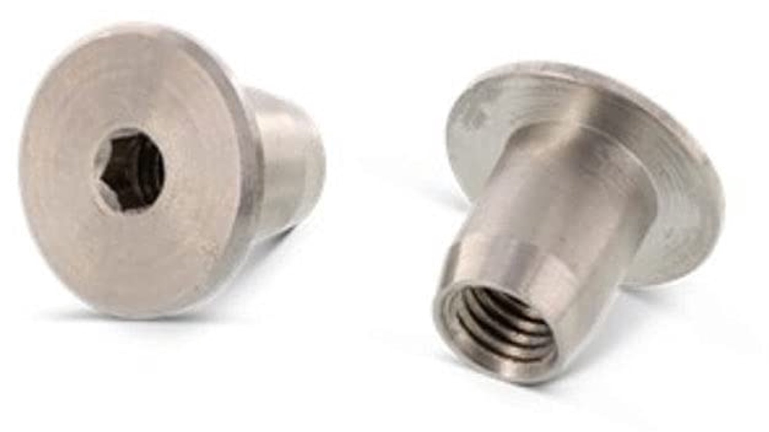 Hulsmoeren M10 x 18 mm - roestvrij staal A1 - platte kop met binnenzeskant - 12 stuks - Vemera