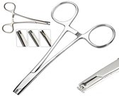LEV piercing tang - 4mm dermal anker grip tang - Dermal Anchor Forceps-for Microdermal Inserts, 4mm Jaw