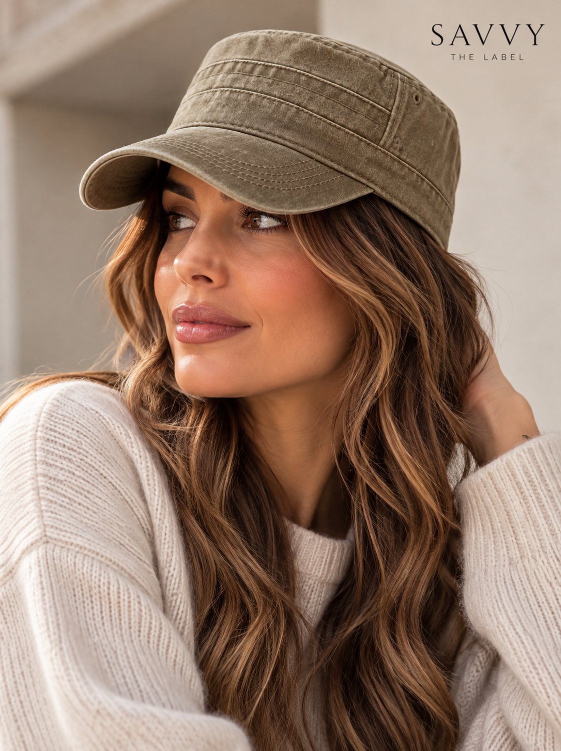 Cadet-style hat - Zeemanspet - zeemans pet - kaki pet - Army pet - militaire pet - leger pet - washed cap kaki - groene pet - pet - hoed - vintage pet - vintage cap - vintage - fisherman cap - baseball cap - flatcap