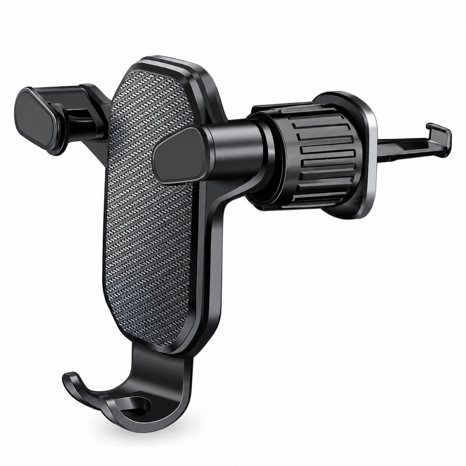 telefoonhouders auto telefoonhouder voor horizontale verticale en schuine ventilatieroosters met spiraalhaak textuurafwerking en plaatsing en uitname met één hand