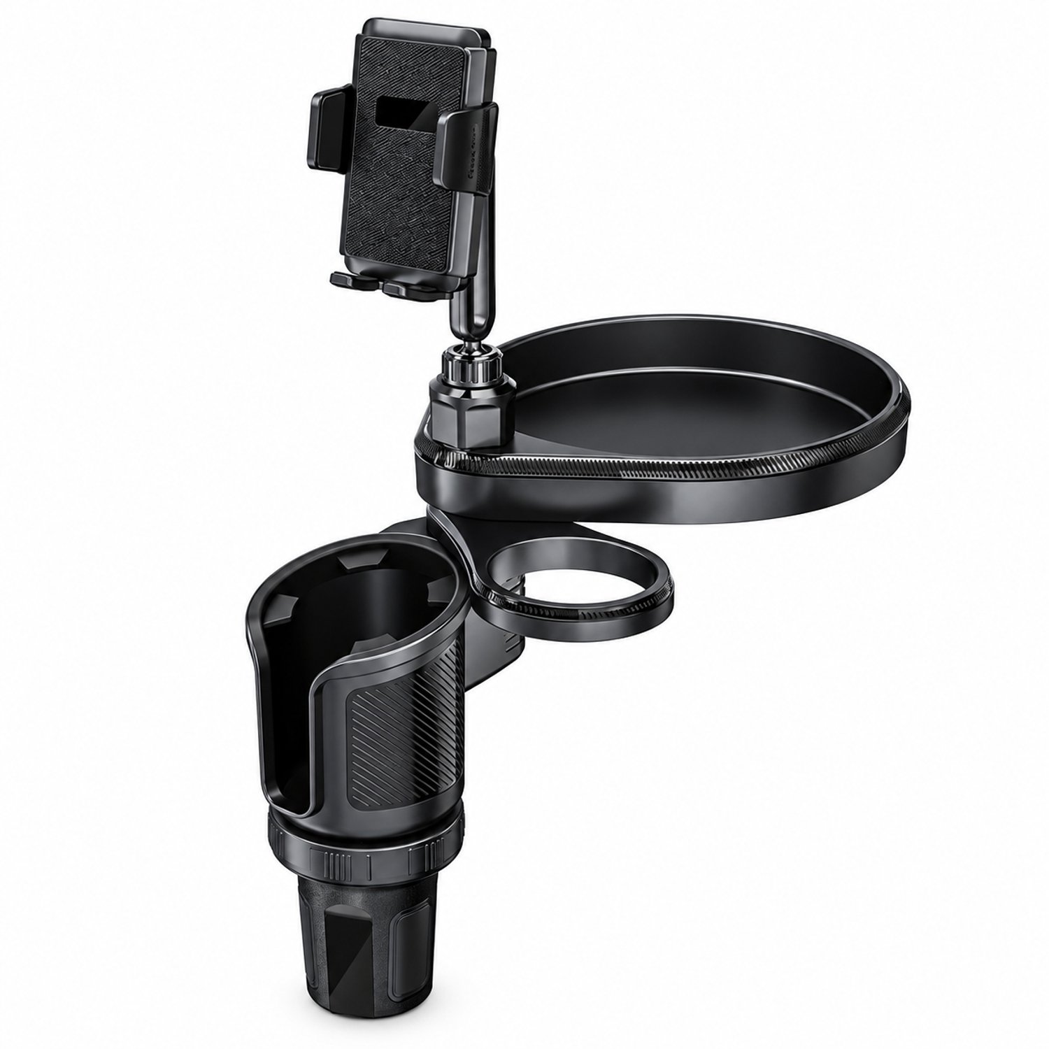 Telefoonhouders auto – telefoonhouder voor de autobekerhouder met dienblad en telefoonklem