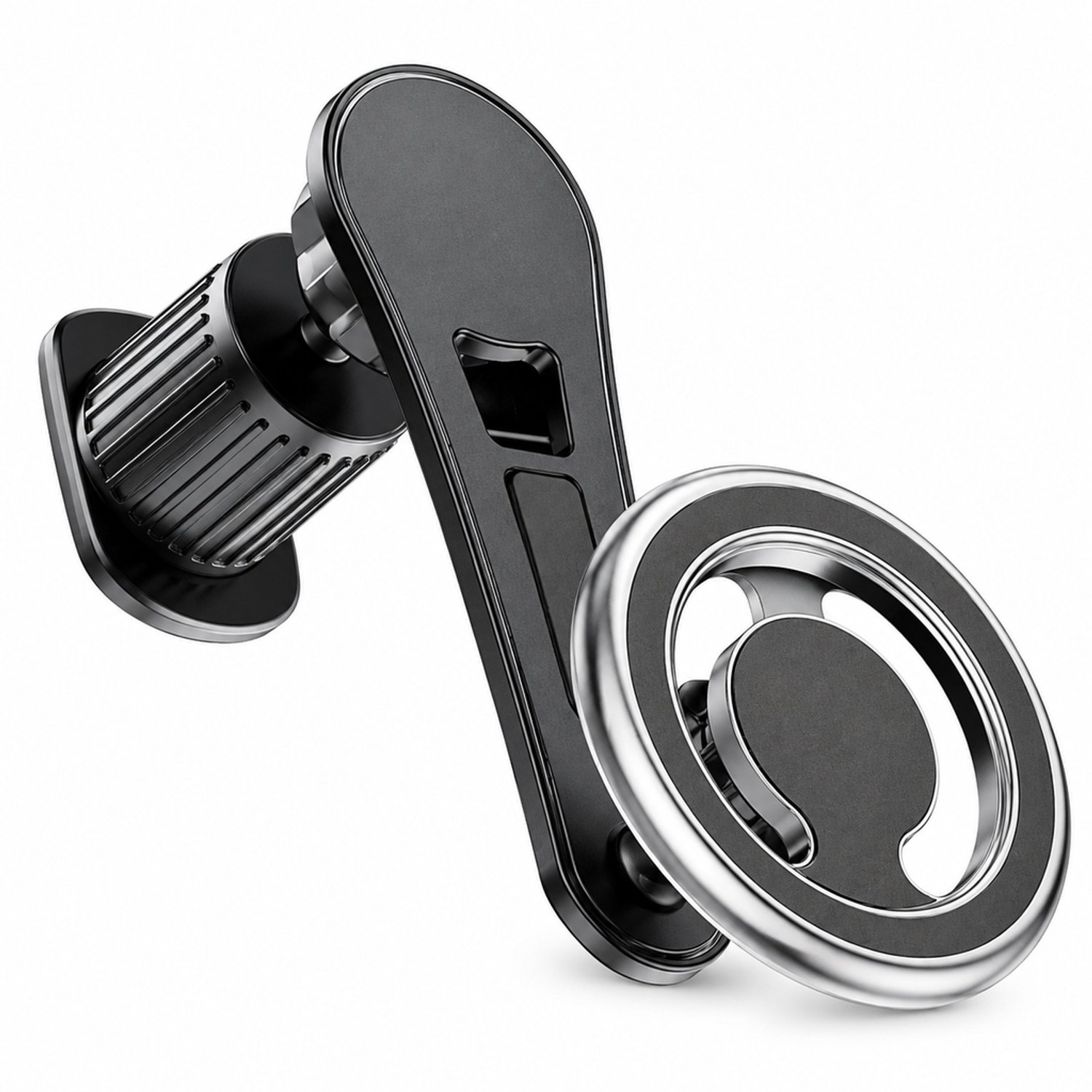 telefoonhouders auto - zilverkleurige magnetische autotelefoonhouder voor ventilatierooster met verlengde arm - verpakking 23 × 16 × 5 cm