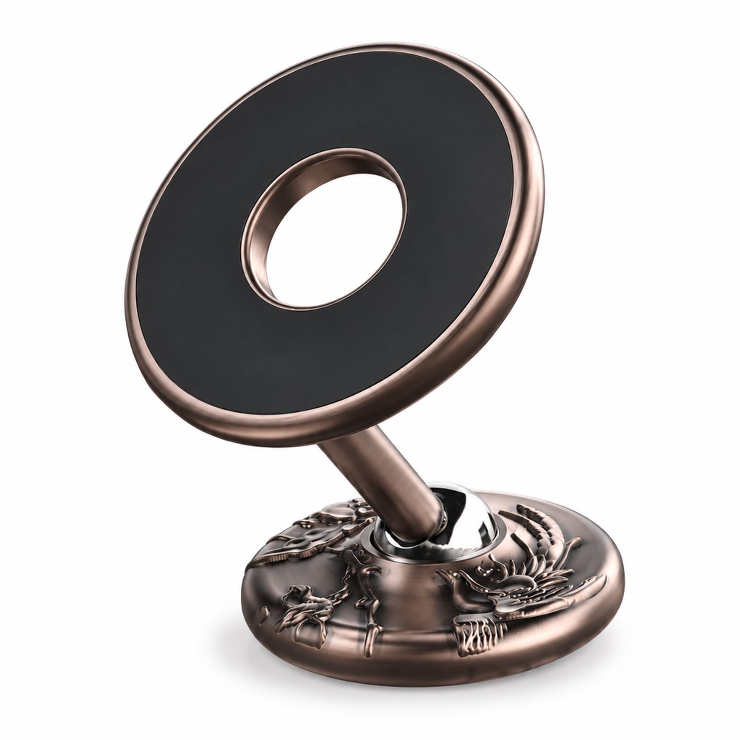 telefoonhouders auto - magnetische telefoonhouder voor het dashboard - roodkoperen uitvoering met geüpgraded voetstuk - verpakkingsmaat 4,3 × 6,5 × 10 cm