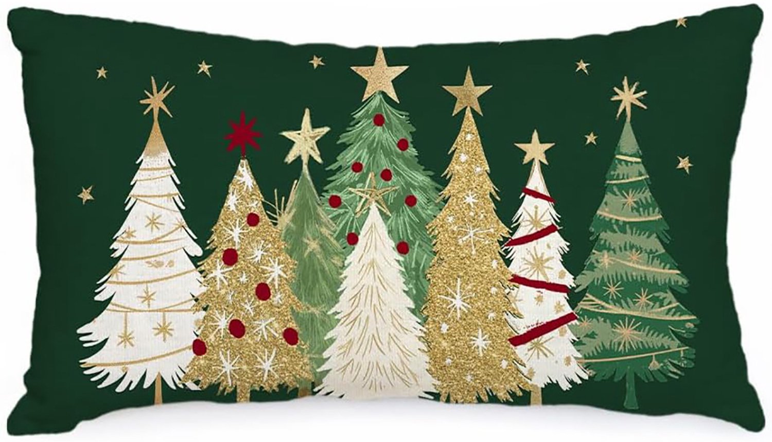 2stuks- Kerst kussenslopen - kussenhoesjes - kussenhoes kerst - kussenhoes 30x50 cm - kussensloop kerst - kerst kussensloop - kerstdecoratie voor binnen - Sierkussenhoes - kerstdecoratie woonkamer - Kusseninzetstuk niet inbegrepen,Groen