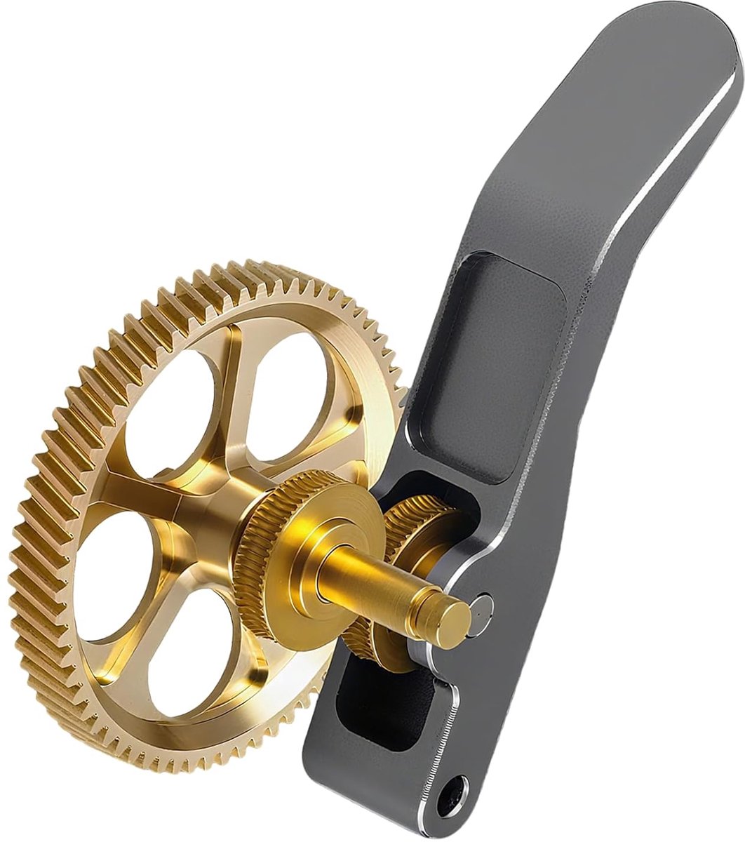 Extruderversnelling voor Bambu lab A1-serie 3D-printers, volledig metaal gehard staal extruder versnellingskit (goud) DLC nano-gecoate dubbele versnelling hotend gear, met een maximale