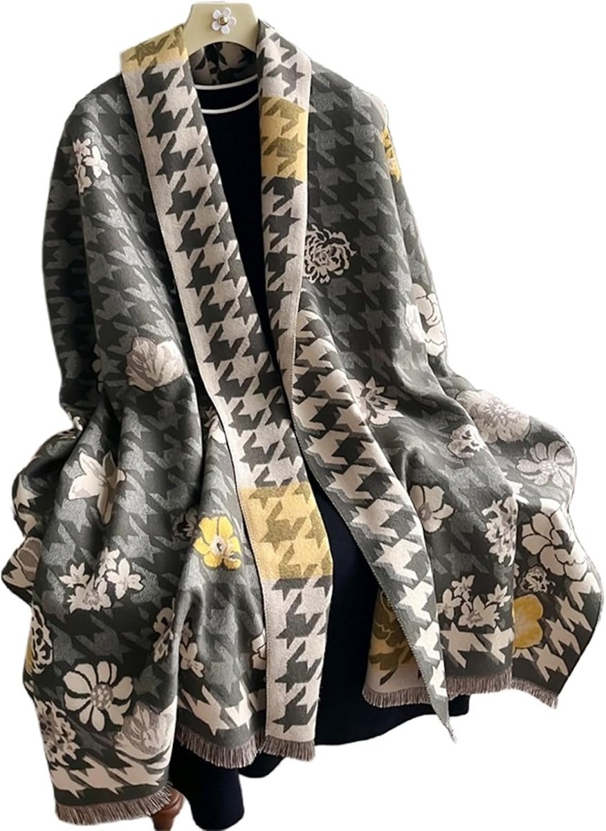 Shawl wraps Women'S Imitation Cashmere Scarf Double-Sided Thick Autumn And Winter Warm Air Conditioning Shawl