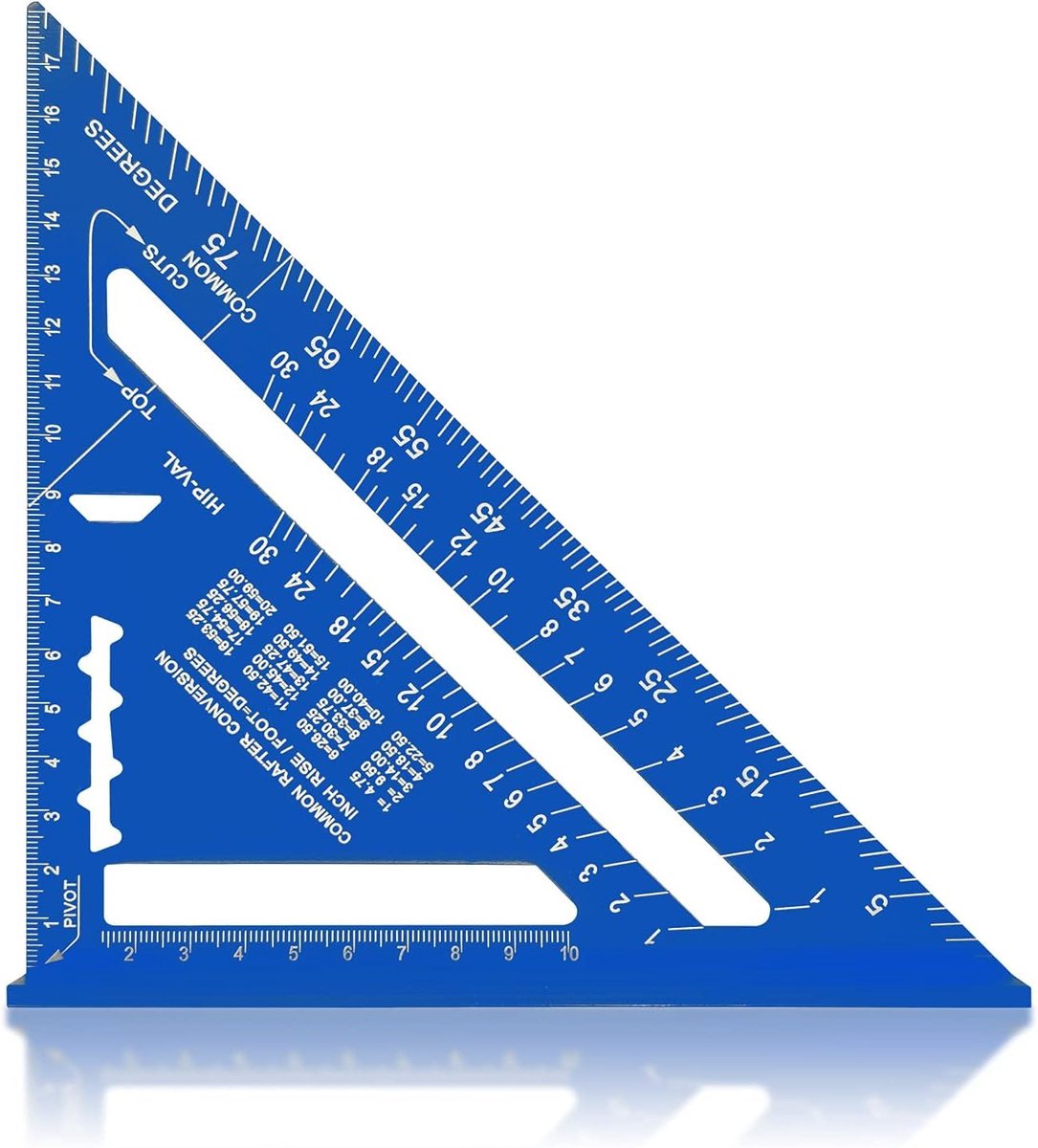 1 stuk 90 graden verdikte driehoek liniaal timmerman meten vierkante metrische keizerlijke 7 inch, aluminiumlegering voor houtbewerking (blauw