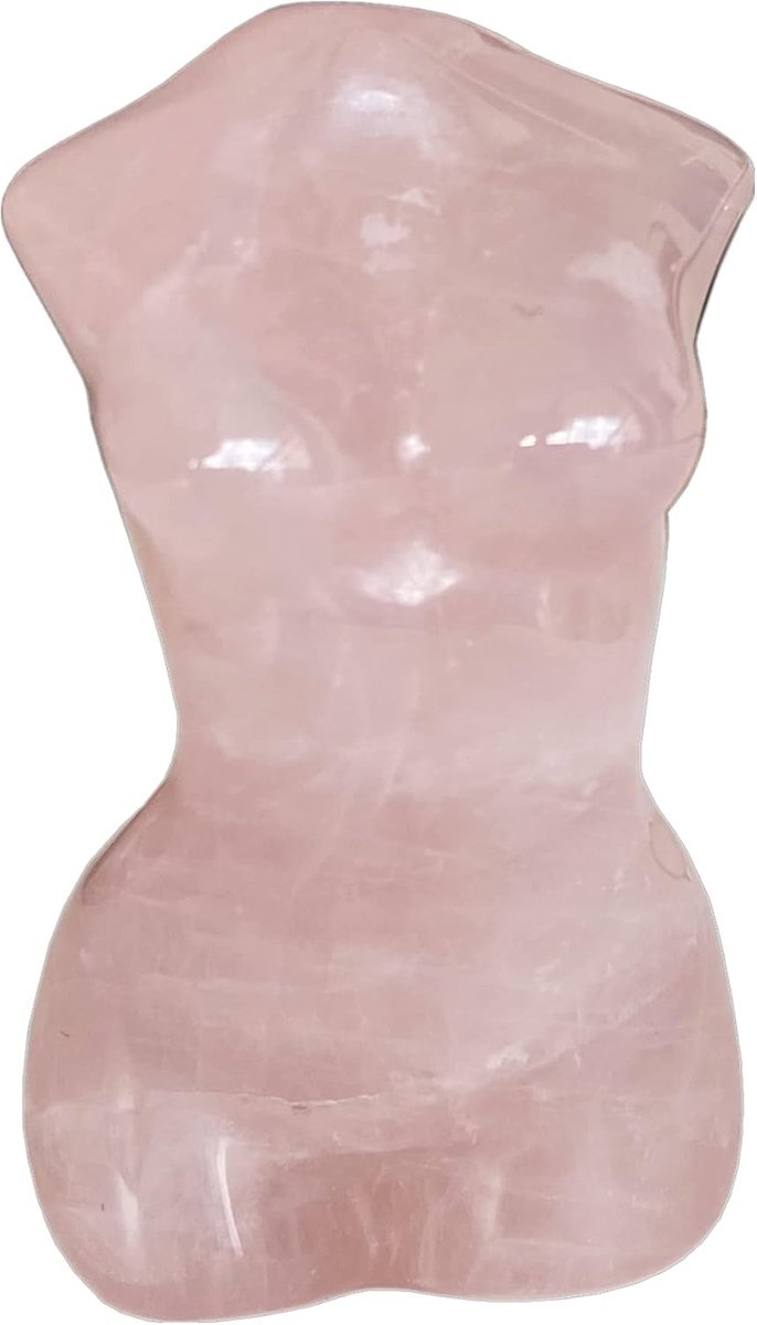 Rozenkwarts helende kristal vrouwelijk model figuur sculptuur, 50 mm gesneden zak palmsteen kantoordecoratie — afbeelding 4