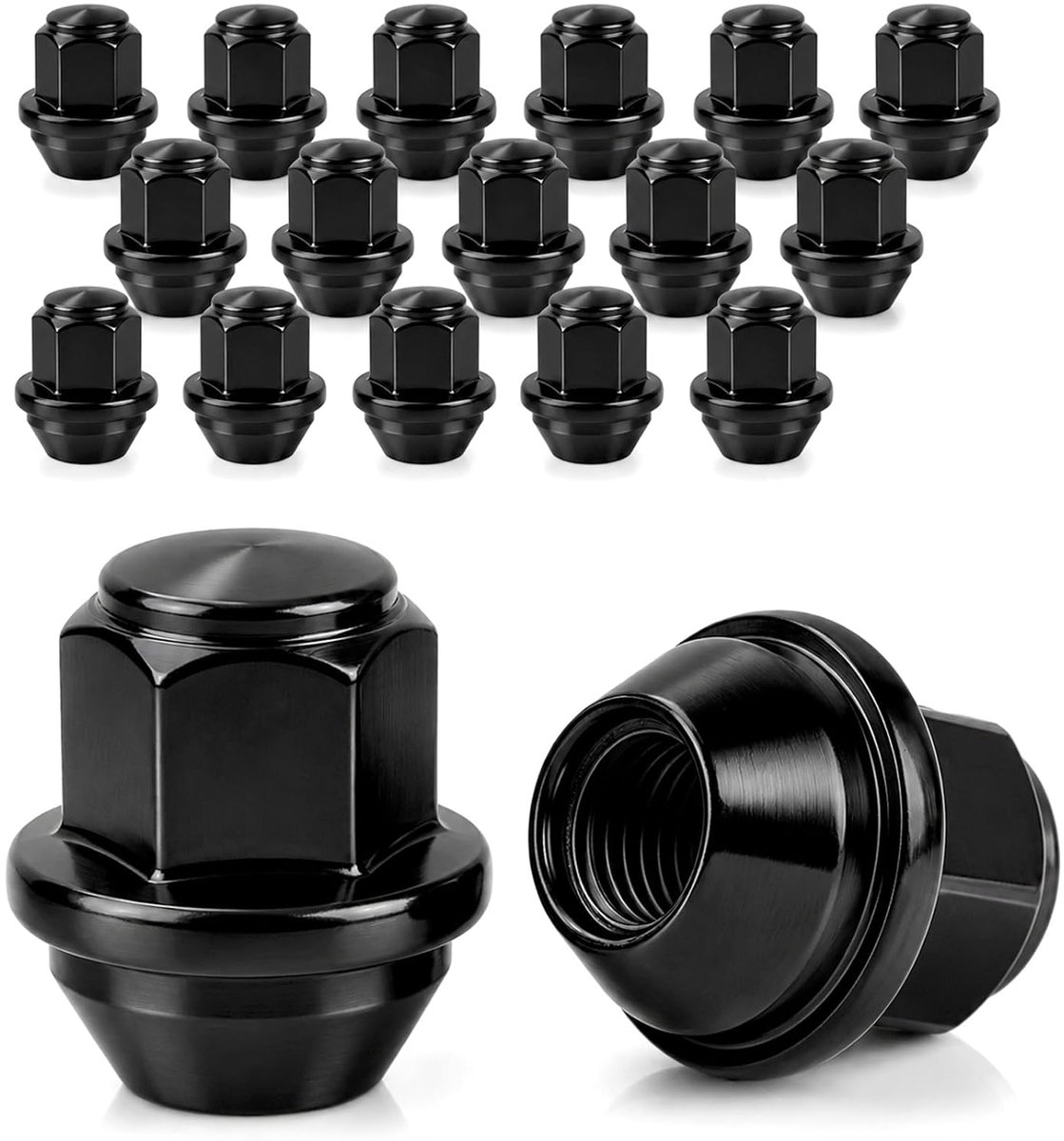 20 stuks M12 x 1,5 wielmoeren SW19 Lug Moeren 60° conische band gesloten