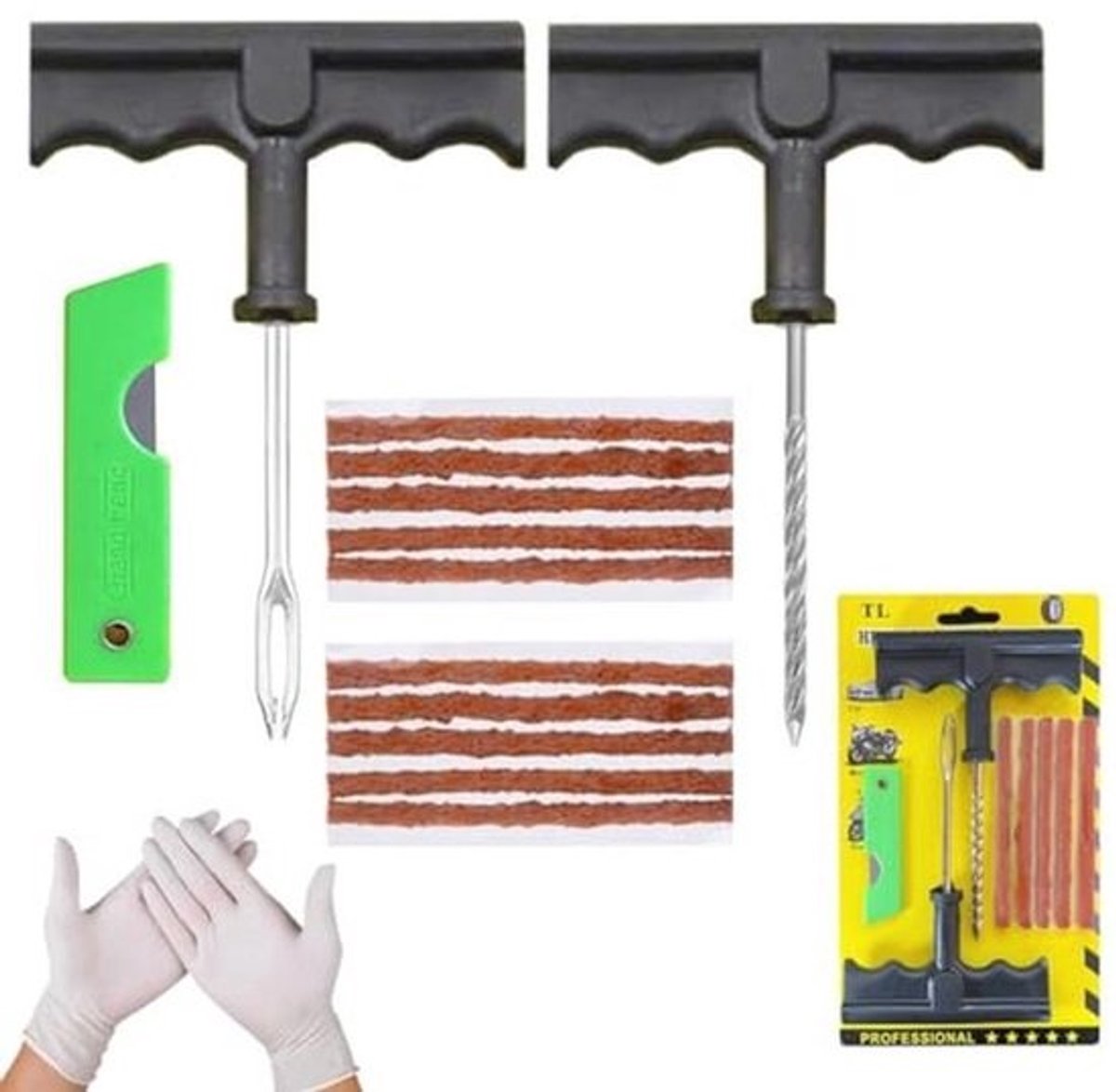 Reparatieset voor autobanden - Snelle lekke bandenboor set met gereedschap en accessoires