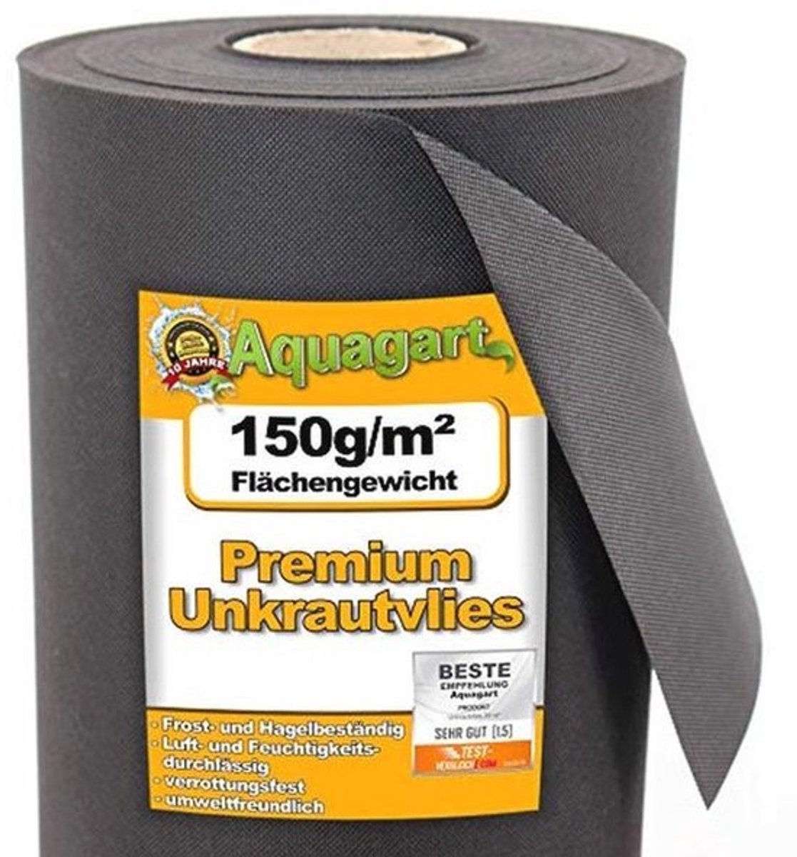 Milieuvriendelijke tuinonkruidvlies 150g - Waterdoorlatend mulchvlies tegen onkruid (50m x 1,5m)