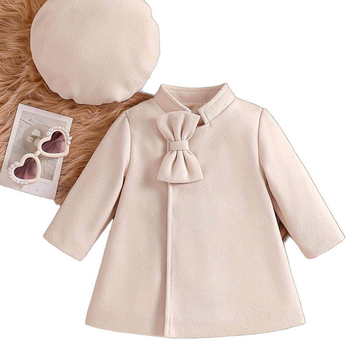 Currero Winterjas Parka Meisjes Lange Jas Meisje Wintermantel Overjas Gewatteerd Waterdicht Winter Stijlvol Mantel Kinderen 2-3 Jaar Abrikoos