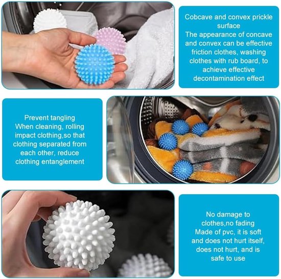 12 Herbruikbare Droogballen voor de Wasdroger - Perfect voor Wassen van Kleding, Donsjassen en Beddengoed — afbeelding 3