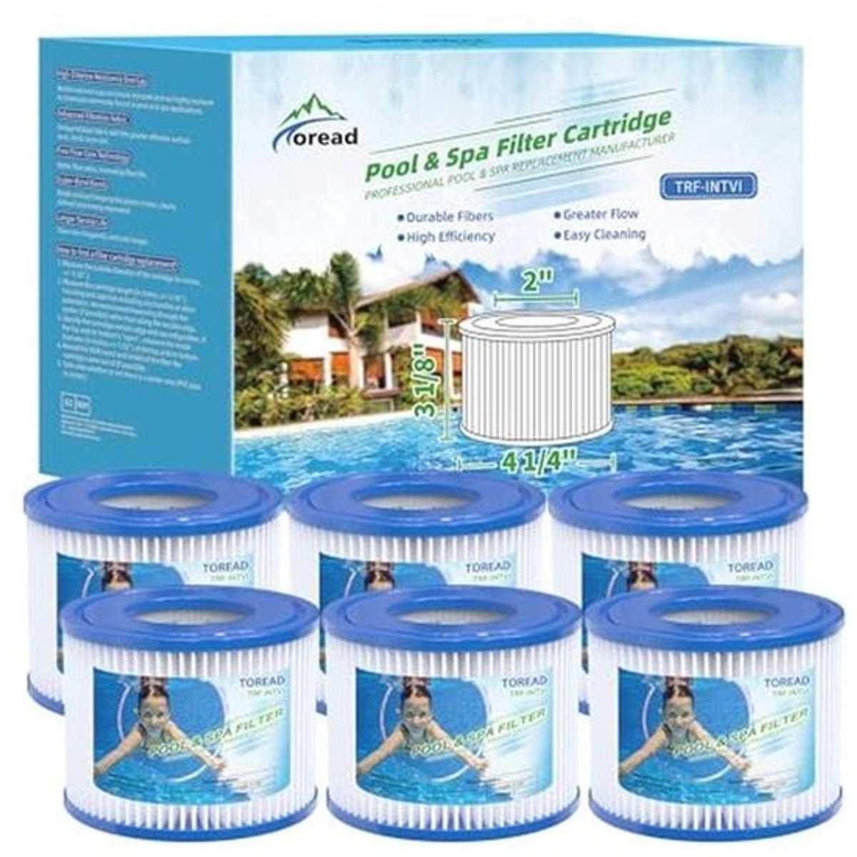 Vervangende Spa Filter Type VI - 6 Stuks voor Zwembaden en Spa's
