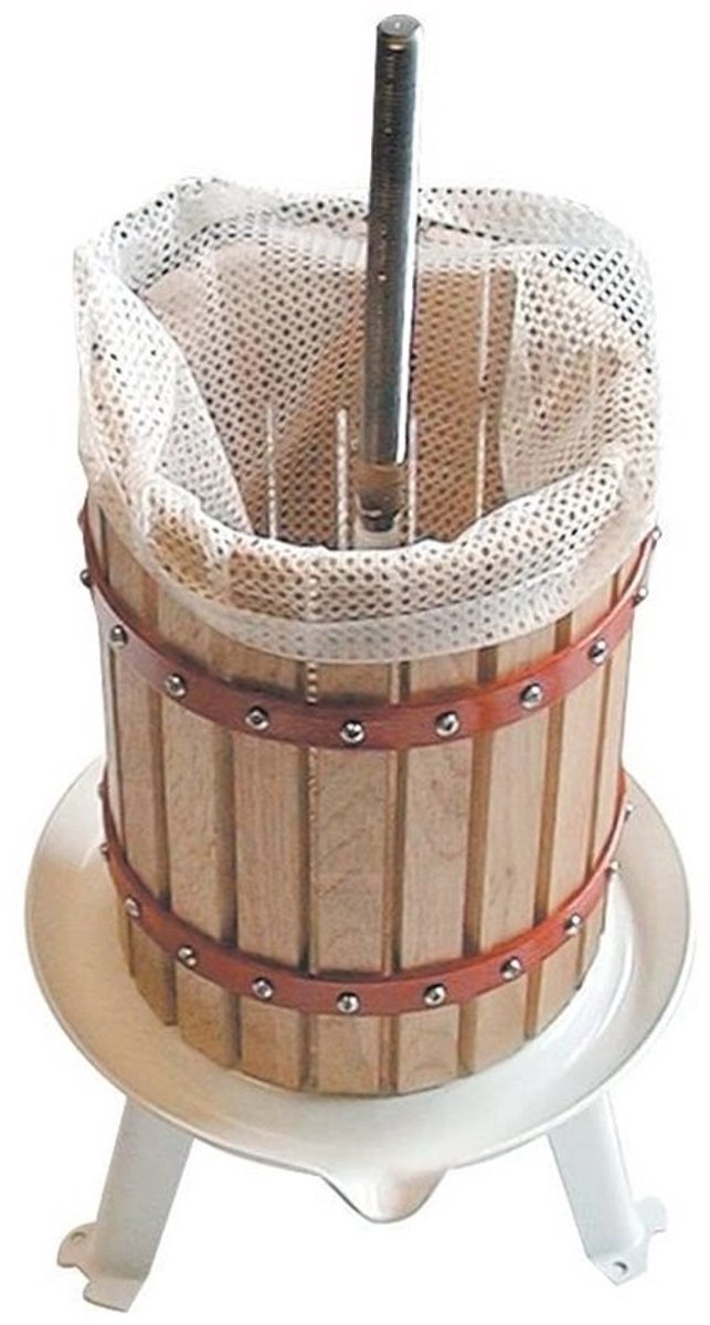XXL Sapcentrifuge 30 Liter van Amerikaanse Eik - Hoogwaardige Fruitpers met Kruk en Stabiliteitsmechanisme — afbeelding 2