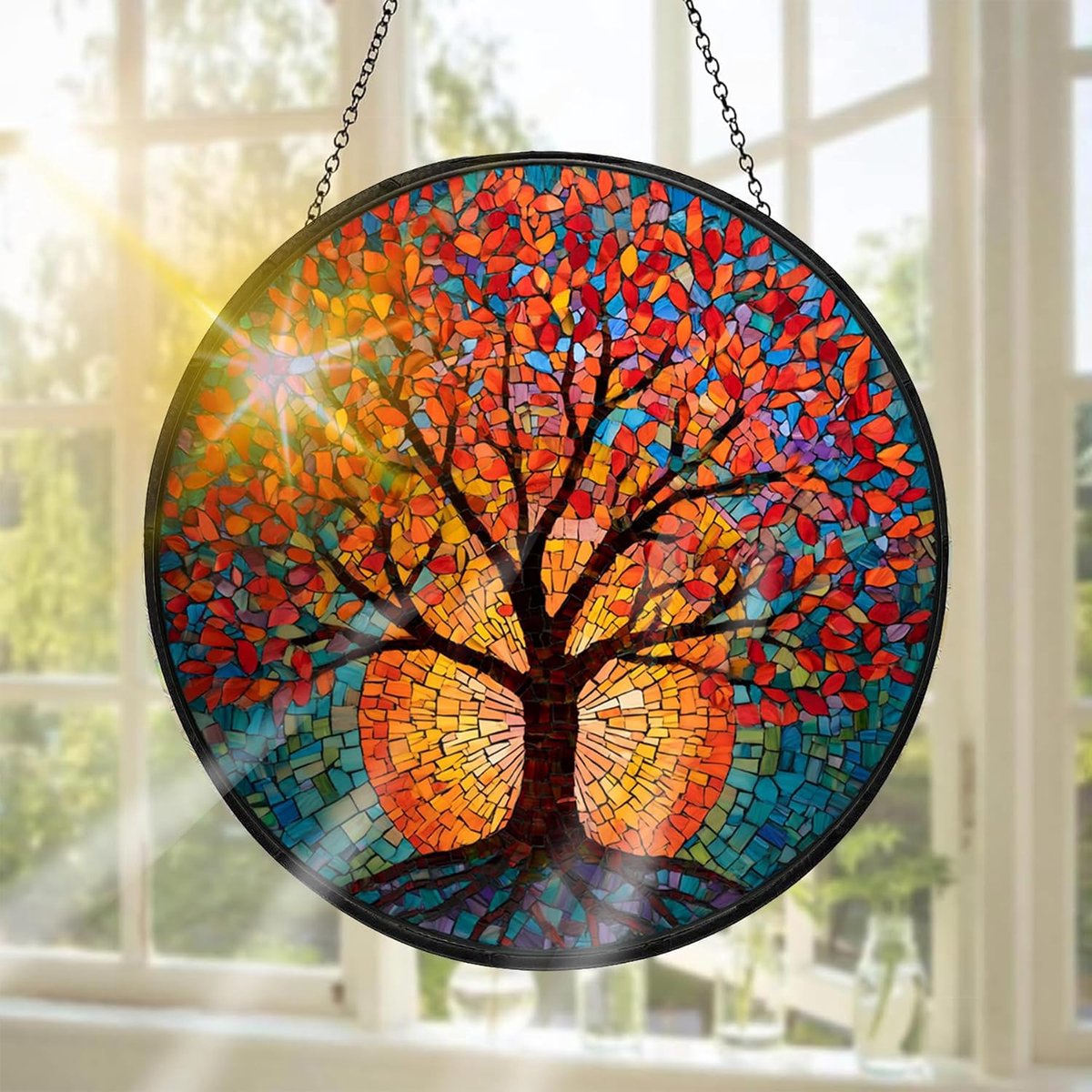 Glas-in-lood Raamhanger, Raamdecoratie voor A1