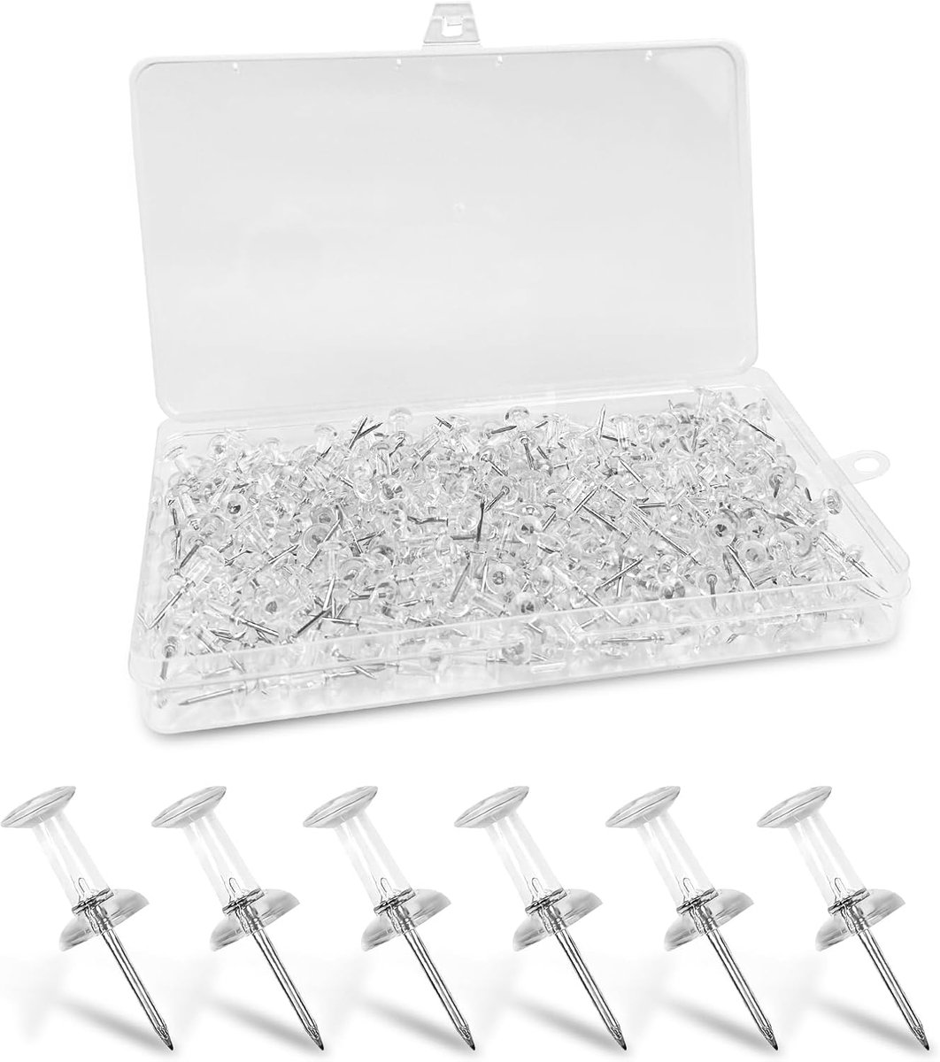 Punaises - Transparant, Herbruikbare Push-Pins, Steeknaalden Voor Bulletin Board, Kurkboards, Wandkaarten - Met Plastic Doos
