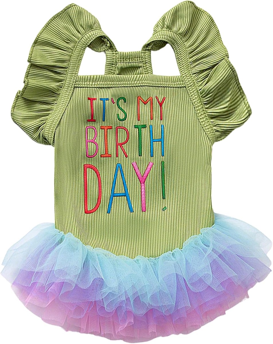 Verjaardagsjurk It's My Birthday, Groen, XXS