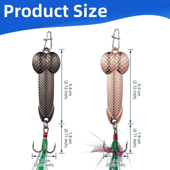 2 stuks Metalen aas vissen met veer, Visaas met drielingen vishaken voor knipperlichten vissen en spinners vissens,grappige cadeaus voor mannen, forelaas, baars aas, harde metalen lepel — afbeelding 2