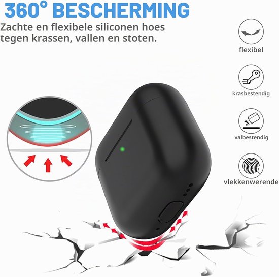 Hoes voor Airpods 4, dun beschermend Silicone Case voor AirPods 4th 2024 (USB-C) Skin Front LED zichtbaar siliconen hoesje, Zwart — afbeelding 2