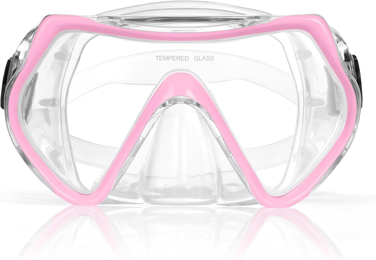 Duikmasker van gehard glas voor heren en dames, condens- en lekvrij duikbril met 180° panoramisch zicht en neusbescherming voor snorkelen, freediving en zwemmen