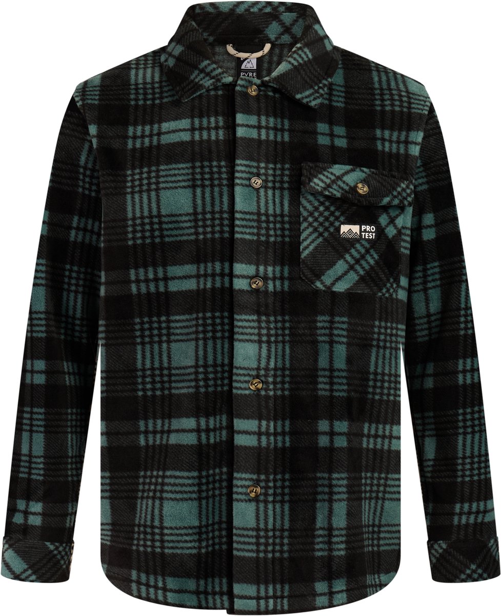 Protest PRTJacob Shirt Heren Overshirt Outdoor Knopen Evergreen