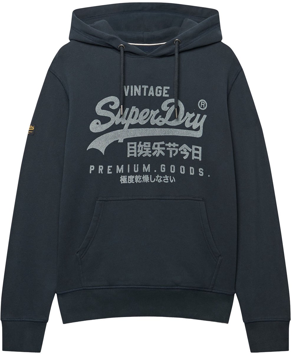 Superdry Vintage Logo Classic Hoodie Relaxed Pasvorm Heren Hoodies Marineblauw