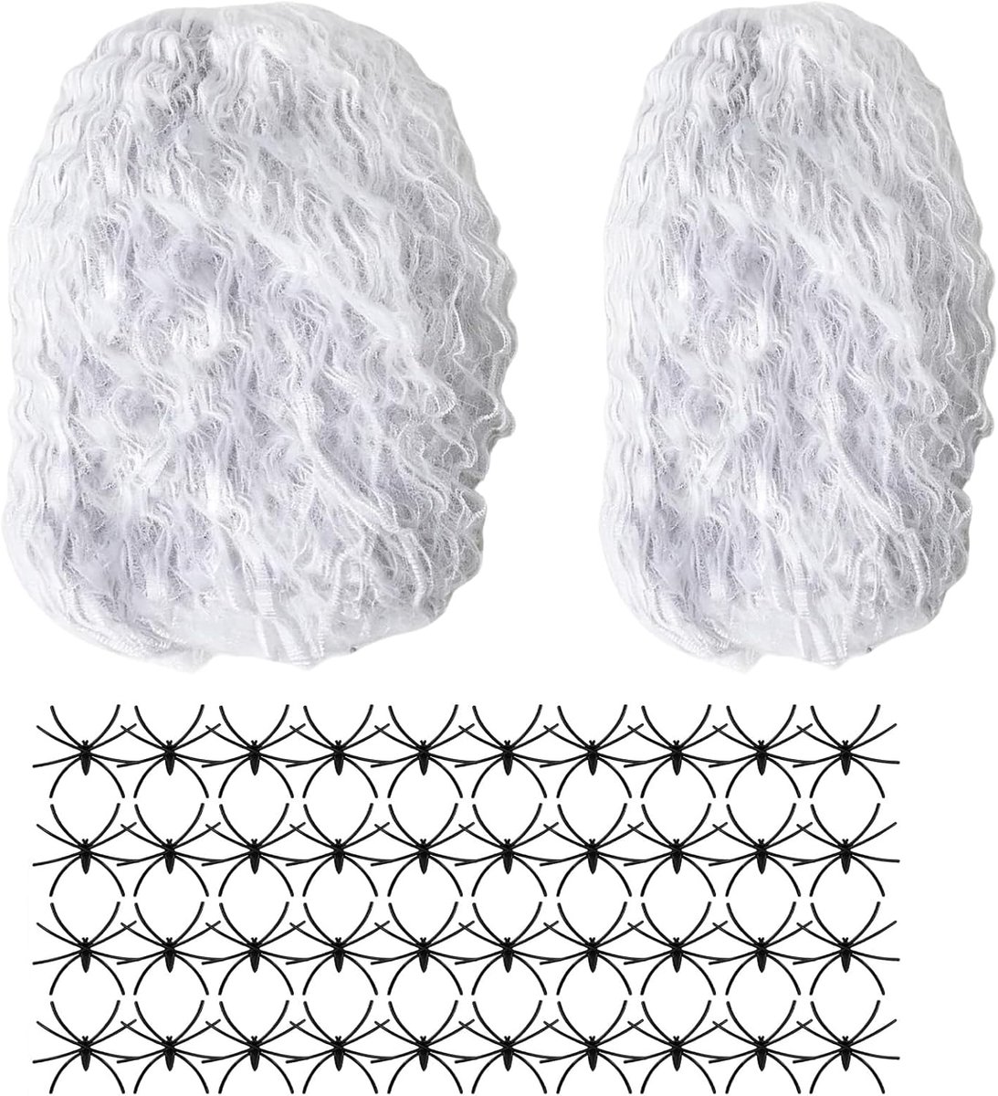 Set van 180g elastisch spinnenweb met 40 spinnen - Wit kunstweb voor diy