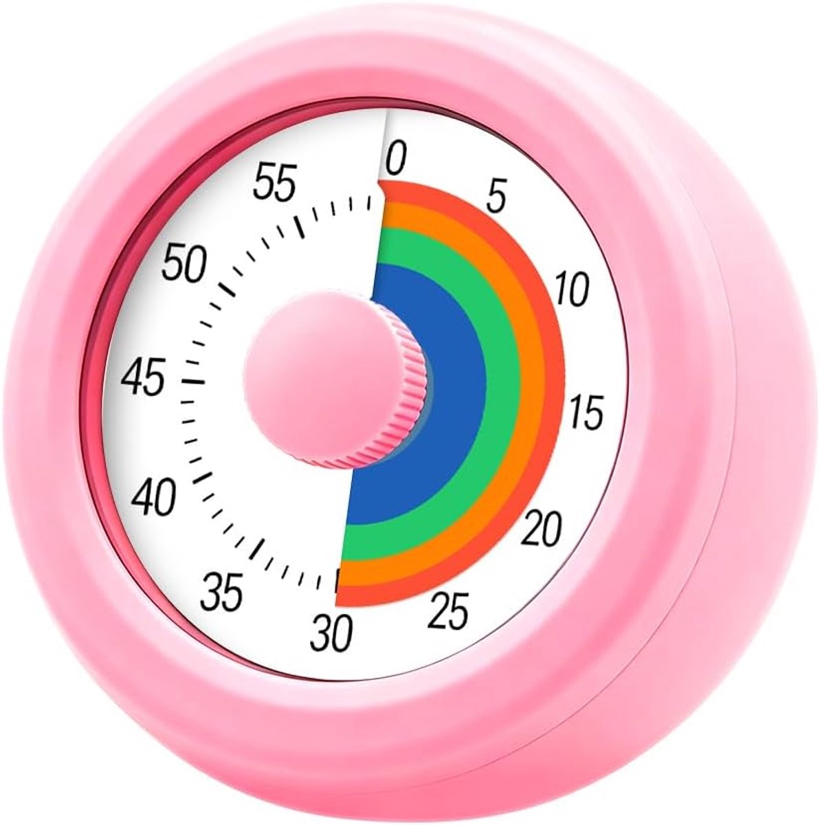 Timer voor kinderen, 60 minuten aftellen voor klaslokaal, kantoor, keuken, bureau, timer, kinderen, tijdmanagement, gereedschap met stille werking, tomatentijdgereedschap