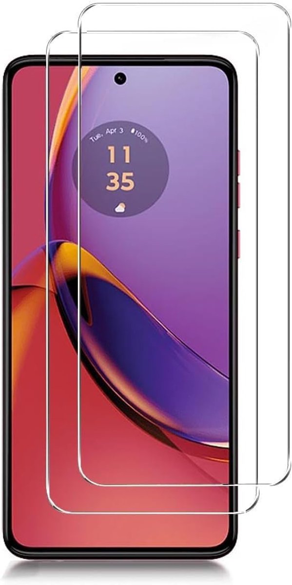 Compatibel met Motorola Moto G84 5G, pantserbescherming, glas, beschermfolie, gelaagd glas, displayglas, echt hard gehard glas, 9H, 2 stuks